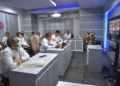Gubernur Sulteng Longki Djanggola beserta jajaran menggelar rapat bersama KPK RI via vidio conferensi, Rabu (6/5/2020). (F.Humas Pemprov Sulteng).