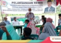 Anggota DPRD Gorut, Gustam Ismail saat Reses di Desa Cisadane, Kecamatan Kwandang. (f. istimewa/nn)
