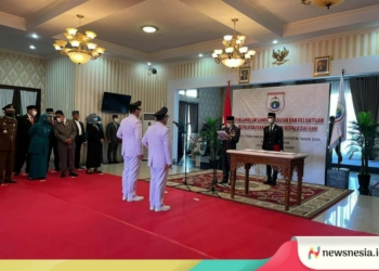 Andi Sukri Tamangalle dan Arismunandar Kalma Katta resmi dilantikan sebagai Bupati dan Wakil Bupati Majene. (f. Anki/nn)