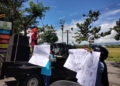 Massa aksi menggelar unjuk rasa di kantor Kejari Kabupaten Gorontalo, Rabu (30/6/2021).