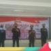 Sekda Kota Gorontalo, Ismail Madjid saat hadir di Upacara Puncak HUT Bhayangkara ke-75 di Mapolres Gorontalo. (f. Anki/nn)