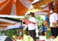 Apel peringatan Hari Ulang Tahun (HUT) PGRI ke- 76 dan Hari Guru Nasional tahun 2021 dipusatkan di Kecamatan Monano, Kamis (25/11/2021),