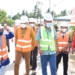Plt Bupati Boalemo, Anas Jusuf didampingi Sekda Boalemo Sherman Moridu bersama Kadis Kominfo Boalemo, Ulkia Kiu menuju lokasi pembangunan tower telekomunikasi di Desa Batu Keramat.(F.Dok Pimpinan)