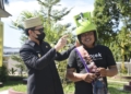 Wakil Walikota Gorontalo, Ryan F Kono saat melepas rombomgan Gojek menuju makam Nani Wartabone dalam rangka peringatan Hari Patriotik 23 Januari 2022. (istimewa)