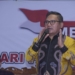 Wali Kota Gorontalo, Marten Taha saat berbicara di acara Silaturahmi dengan Warga Gorontalo yang menetap di Manado difasilitasi oleh IKA HPMIG dan juga dalam rangka memperingati Hari Patriotik. (f. istimewa)