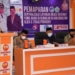 Kadis Kominfo Boalemo, Ulkia Kiu, SE,MSi menyampaikan laporan pada kegiatan pemaparan sentralisasi layanan akses internet melibatkan 3 provider.(F.Kominfo/Boalemo)