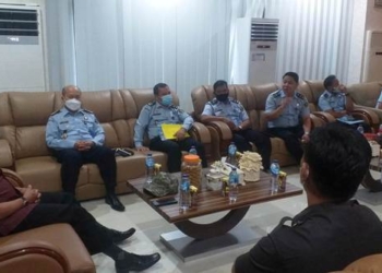 Bupati Boalemo, Anas Jusuf menjamu kunjungan silaturahmi Kakanwil Kemenkumham Provinsi Gorontalo, Hantor Situmorang bersama jajaran.(F.Dok.Pimpinan)