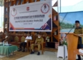 Sekda Ishak Ntoma saat memberikan arahan dan membuka secara resmi rembuk pendidikan dan kebudayaan Kabupaten Bone Bolango tahun 2022. (F.AKP/Diskominfo)