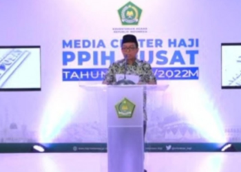 Sesditjen PHU Ahmad Abdullah menyampaikan keterangan pers.(F.Humas Kemenag RI