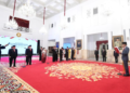 Presiden Joko Widodo melantik dan mengambil sumpah Dewan Pengarah, Kepala, dan Wakil Kepala Badan Pembinaan Ideologi Pancasila (BPIP) periode 2022-2027 di Istana Negara, Jakarta, pada Selasa, 7 Juni 2022. Foto: BPMI Setpres/Lukas