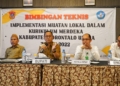 Bimtek implementasi Muatan Lokal (Mulok) dalam Kurikulum Merdeka Belajar bagi Kepala SD se- Kabupaten Gorut yang diselenggarakan Dinas Pendidikan Gorut. (Foto : hmskominfo_gorut)