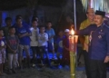 Sekda Boalemo Sherman Moridu saat menyemarakkan Malam Pasang Lampu atau dikenal Tumbilotohe sebagai tradisi masyarakat Boalemo menyambut Hari Raya Idul Fitri.(F.Istimewa)