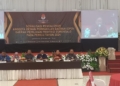 Jajaran Pimpinan KPU Provinsi Gorontalo saat sosialisasi Pencalonan Anggota DPD. (anq/nn)