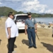 Penjabup Boalemo, Hendriwan bersama Danlanal Gorontalo, Indragiri Yani Wardhono meninjau lokasi pembangunan Lanan.(f.dok.humas)