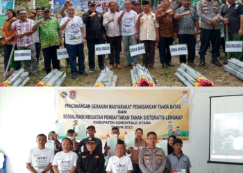 Pencanangan program GEMAPATAS di Kabupaten Gorontalo Utara yang dihadiri Forkopimda.(F.Istimewa)