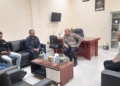 Kapolres Gorut AKBP Juprisan Pratama Ramadhan Nasution didampingi Wakapolres  Kompol Lesman Katili saat menerima kunjungan PWI Gorontalo, Rabu (1/2/2023).