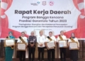 Penjabup Boalemo, Hendriwan menghadiri rapat kerja daerah diselenggarakan BKKBN Perwakilan Provinsi Gorontalo.(f.dok.hms)