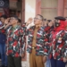 Sekda Kota Gorontalo, Ismail Madjid saat ikut upacara bendera pataka bersama Laskar Merah Putih dalam rangka peringatan Hari Patriotik 23 Januari. (foto. prokopim)
