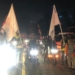 Bupati Gorontalo Utara Thariq Modanggu memimpin kirab bendera pataka KPK Gorontalo Utara. (f.ist)