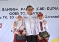 Wali Kota Gorontalo, Marten Taha saat mengikuti CBP & QRIS Goes To School. (foto. Diskominfo dan Persandian).