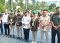Penjabup Boalemo, Sherman Moridu bersama Ketua DPRD Boalemo, Karyawan Eka Putra Noho pada pencanangan sensus pertanian 2023 di kantor BPS Boalemo.(f.eca.nn)