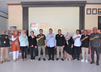 Komisi I DPRD Provinsi Gorontalo melakukan kunjungan kerja ke KPU Kabupaten Gorontalo, Rabu (2/8/2023)-(f.hmskpukabgor)