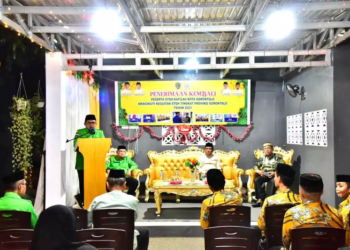 Wali Kota Gorontalo, Marten Taha saat sambutan. (istimewa)