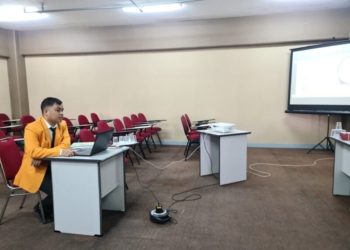 Abdul Rajak Babuntai saat ujian tutu tesis di Universitas Jayabaya Jakarta, Kamis (31/8/2023)-f.ist