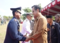 Momen Wakil Walikota Gorontalo, Ryan F Kono menghadiri acara puncak HUT ke-78 TNI. (foto. prokopim)