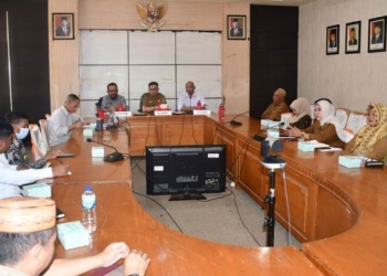 Disnakertrans Kabupaten Boalemo menggelar diseminasi rancangan petunjuk teknis Transmigrasi Swakasa Mandiri (TMS).(f.dok.hms)