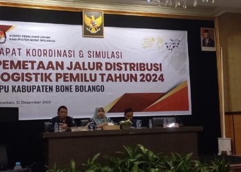 KPU Bone Bolango menggelar Rakor dan Simulasi Pendistribusian Logistik Pemilu 2024