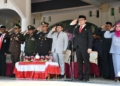 Pemkab Boalemo menggelar upacara peringatan Hari Pahlawan di Lapangan Alun-Alun Tilamuta.(f.dok.hms)