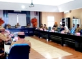 Suasana Rakorev terkait dengan Retribusi Pasar yang dipimpin langsung oleh Sekda Gorontalo Utara, Suleman Lakoro, Belum Lama ini.
