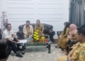 Kepala Kantor Pertanahan Kota Gorontalo Kusno Katili saat menerima kunjungan dari jajaran Dinas PU Kota Gorontalo, Selasa (30/07/2024).