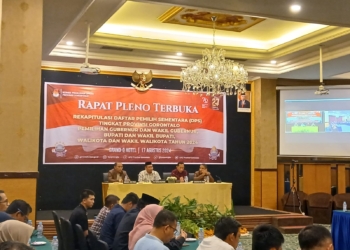 Rekapitulasi Daftar Pemilih Sementara oleh KPU Provinso Gorontalo. (foto. anq/nn)