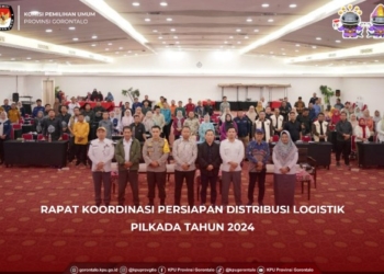 KPU Provinsi Gorontalo menggelar rapat koordinasi persiapan distribusi logistik Pilkada serentak 2024.
