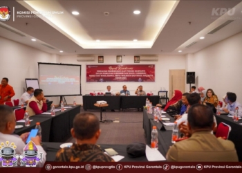 KPU Provinsi Gorontalo menggelar rapat koordinasi persiapan pembersihan alat peraga kampanye Pilkada serentak 2024.