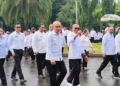Bupati dan Wakil Bupati Pohuwato saat mengikuti gladi bersih persiapan pelantikan