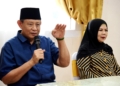 Gubernur Gorontalo Gusnar Ismail dan Wakil Gubernur Idah Syahidah saat konferensi pers.(hms)