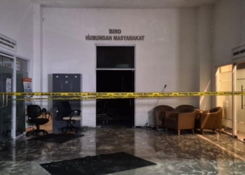Ruangan Biro Humas Kementerian ATR/BPN yang terbakar
