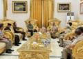Kepala Kantor Wilayah BPN Provinsi Gorontalo Muhammad Naim bersama jajaran saat bersilaturahmi dengan Gubernur Gorontalo Gusnar Ismail.(F.Humas BPN)