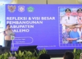 Bupati Boalemo, Drs. Rum Pagau menyampaikan gagasan visi besar menuju pembangunan Kabupaten Boalemo sebagai pusat peradaban di kawasan Teluk Tomini.(f.dok.pimpinan)