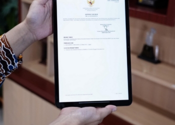 Tampilan sertipikat elektronik