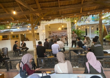 Kopi bareng yang digelar Polda Gorontalo  menyerap aspirasi pemuda