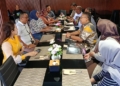 Wakil Bupati Boalemo, Lahmuddin Hambali didampingi Wakil Ketua TP PKK Boalemo, Rina Sarkam Hambali bersama sejumlah pimpinan OPD berdialog dengan tim Kemenparekraf RI.(f.dok.pimpinan)