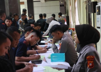 Donor darah yang digelar Polda Gorontalo dalam rangka menyambut hari Bhayangkara ke 79