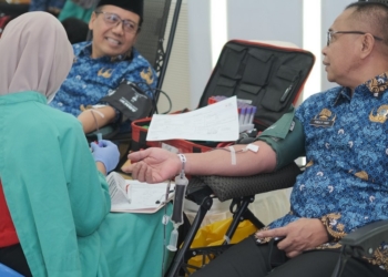 Kegiatan donor darah yang digelar Kementerian ATR/BPN dalam memperingati HANTARU 2025
