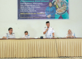 Sambutan Wakil Bupati Pohuwato, Iwan S. Adam. Saat membuka langsung Pertemuan Koordinasi Tim Pembina Posyandu