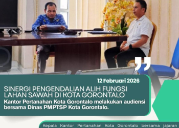 Kantah Kota Gorontalo lakukan audiensi dengnman DPMPTSP Kota Gorontalo.
