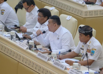 Wamen Ossy Dermawan saat ikuti rapat